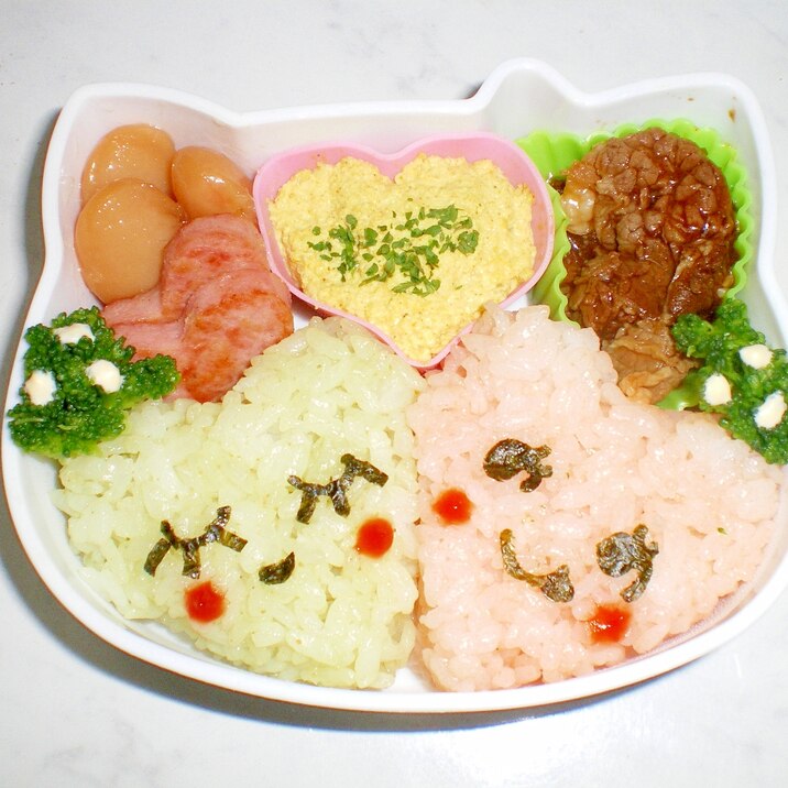 ハートが可愛いお弁当！キャラ弁当